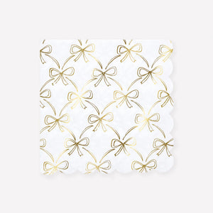 Gold Bow Large Napkins 16ct