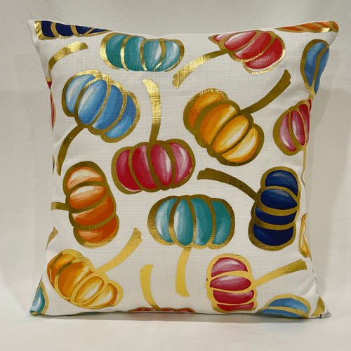 Gold Colorful Falling Pumpkins