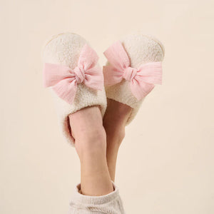 Betty Bow Blush Pink Slippers