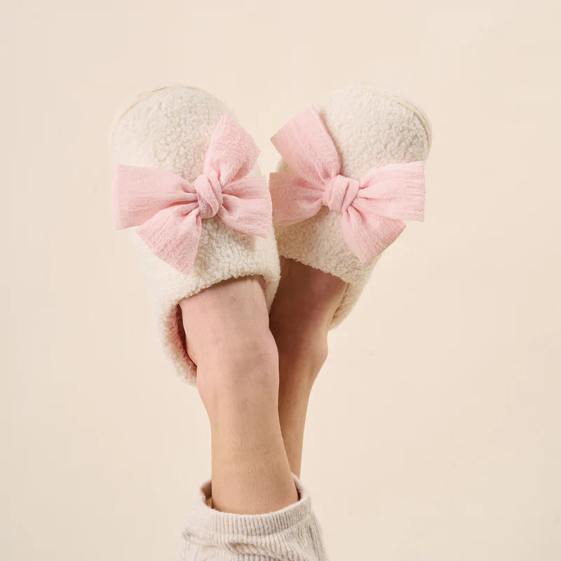 Betty Bow Blush Pink Slippers