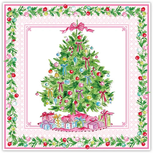Christmas Tree Ornaments Square Placemat- 20 ct