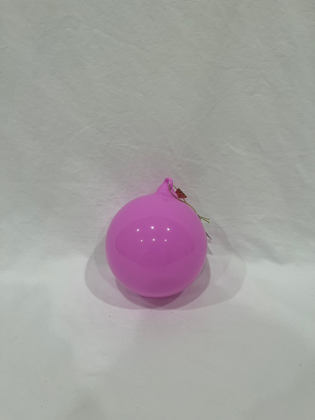 5’’ Pink Opaque Blown Glass Ornament