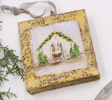 Load image into Gallery viewer, Handpainted Nativity Canvas Ornament 4x4