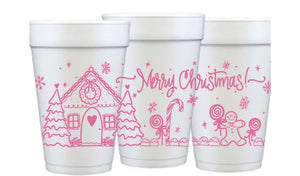 Merry Christmas Styrofoam Cups