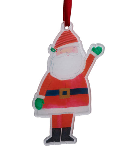 6’’ Spirited Medley Santa Acrylic Ornament
