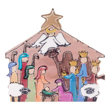 Load image into Gallery viewer, Unto Us A Child Is Born Nativity Scene Colorful Block
