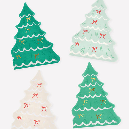 Christmas Trees w/ Bows Napkins