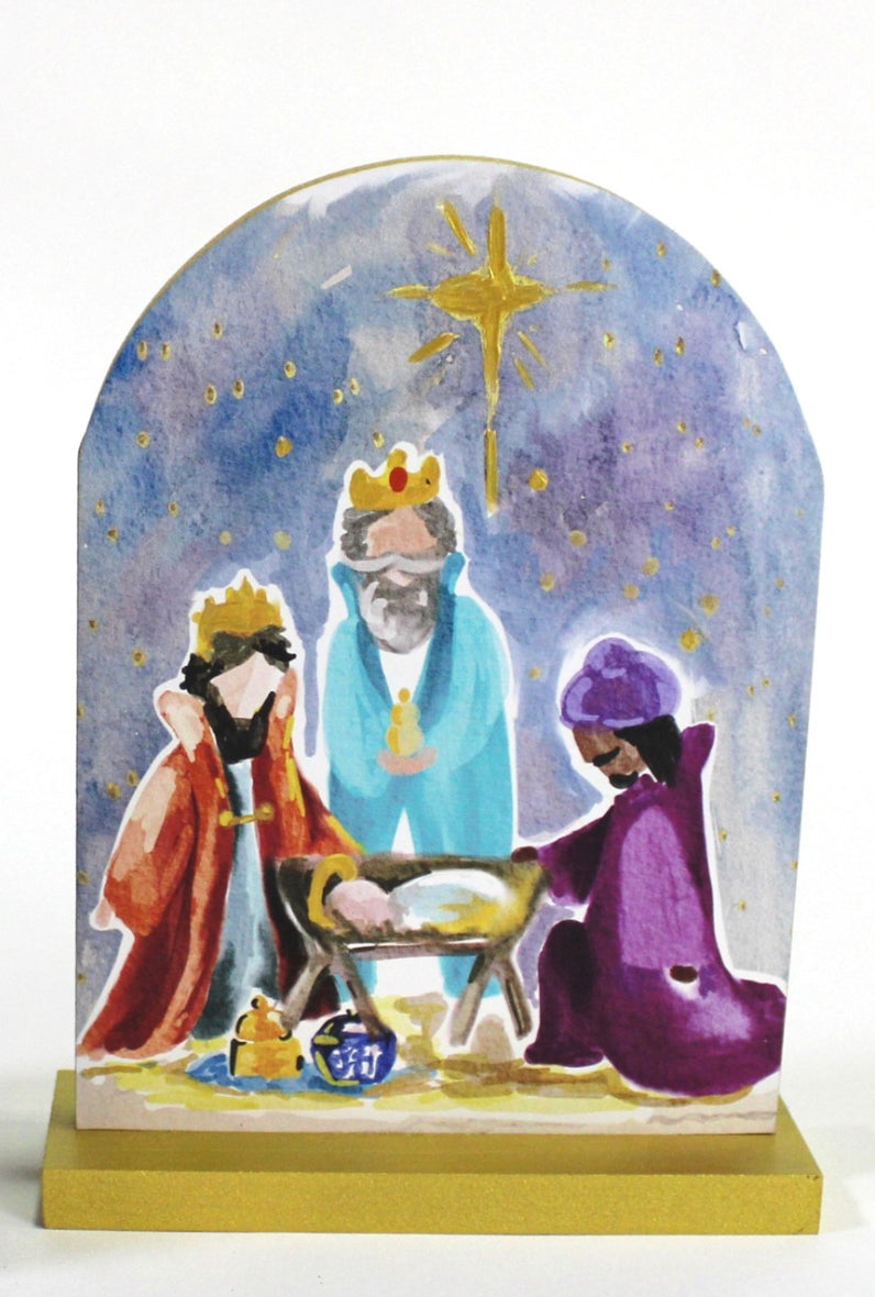 Arched Three Kings at Manger 6x2x8’’