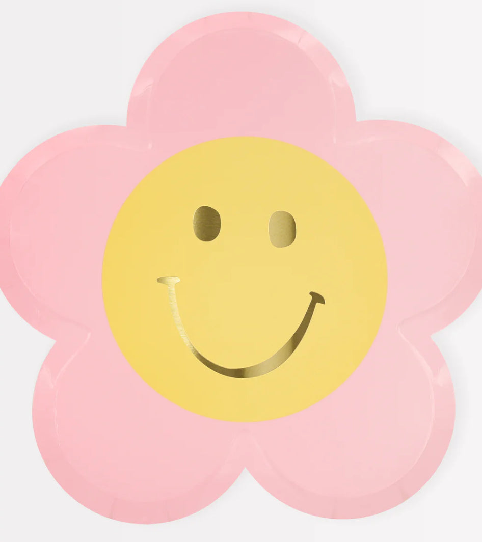 Happy Face Flower Plates