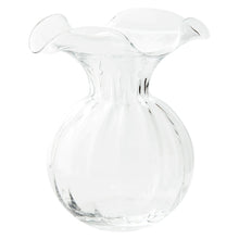 Load image into Gallery viewer, Hibiscus Glass Clear Fluted Vase
