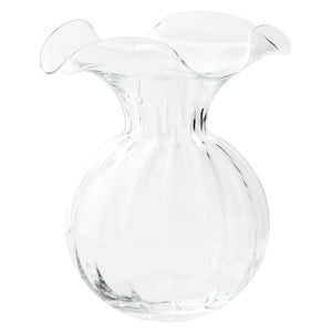 Hibiscus Glass Clear Fluted Vase
