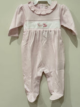 Load image into Gallery viewer, Footie with Pink Puppy Hand Embroidery