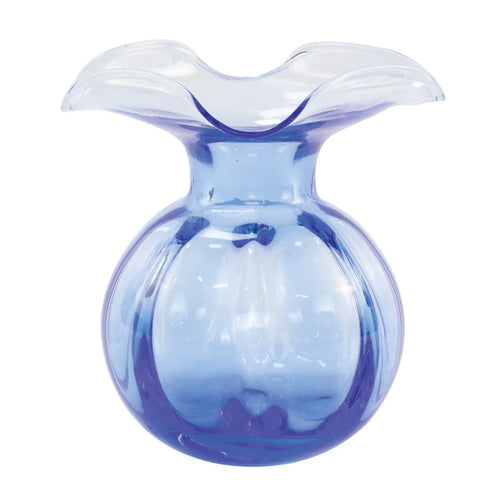 Hibiscus Glass Cobalt Fluted Vase