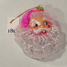 Load image into Gallery viewer, Iridescent Santa Head Ornament