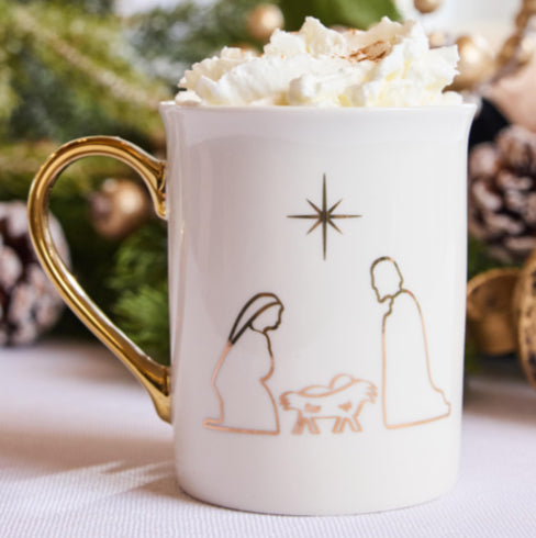 Gold Handle Mug Nativity