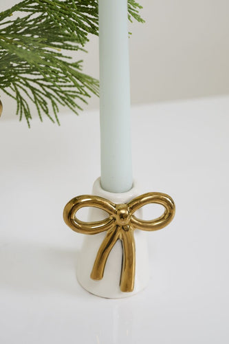 Gold Bow Coquette Candle Holder