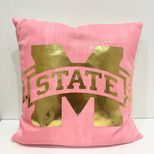 Load image into Gallery viewer, Gold Foil MS State Logo pillow