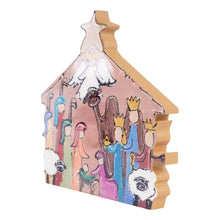 Load image into Gallery viewer, Unto Us A Child Is Born Nativity Scene Colorful Block