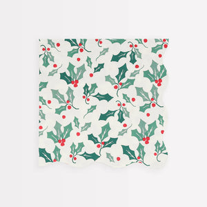 Holly Pattern Large Napkins 16ct