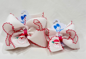 Santa with Pink Moonstitch Bow