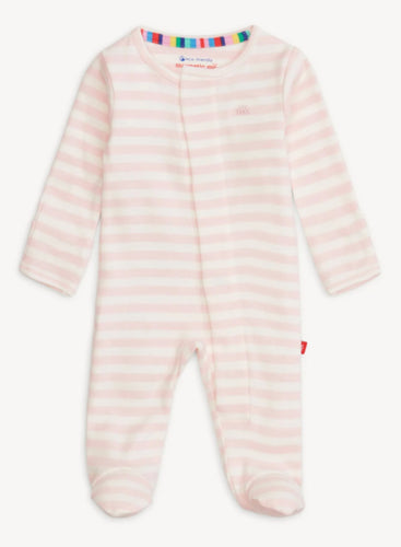 Pink Stripe Footie