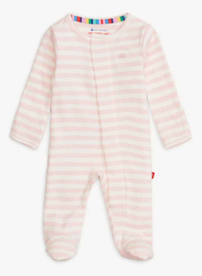 Pink Stripe Footie