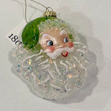 Load image into Gallery viewer, Iridescent Santa Head Ornament