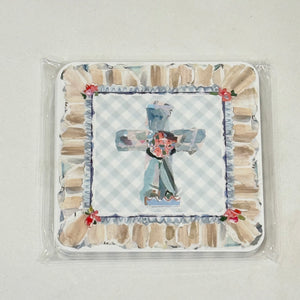 Cross Hand-Painted Square Coaster