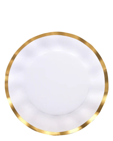 Wavy Dinner Plate White/Gold