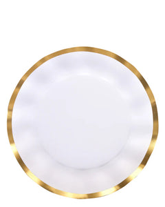 Wavy Dinner Plate White/Gold