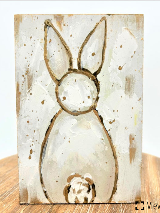 Ivory & gold Bunny Blocks 4x6