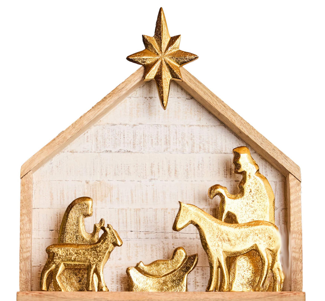 Nativity Scene Gold Small