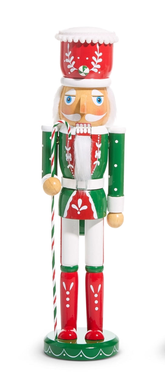 Peppermint Nutcracker Green Jacket 15” Wooden