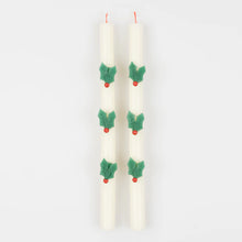 Load image into Gallery viewer, Holly Table Candles - 2 ct.  11”