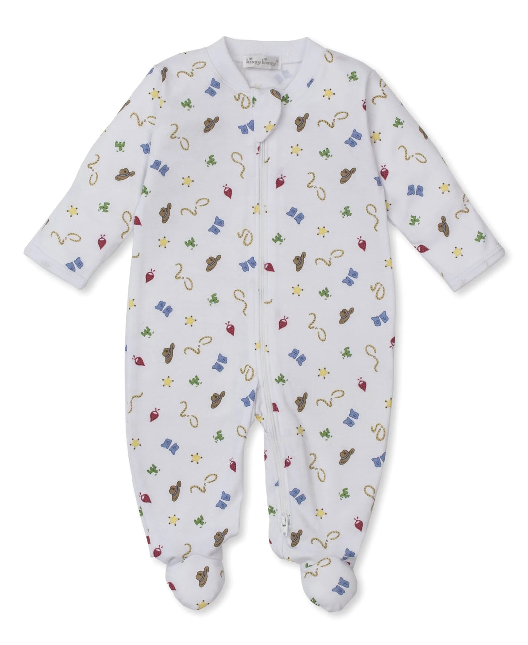 Cowboy Pattern Footie with Zipper