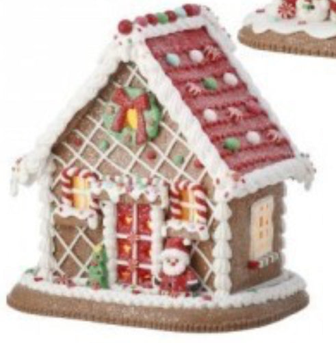 Led Candycane Lane House 8.5’’ Brown