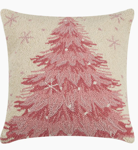 Pink Christmas Tree Pillow