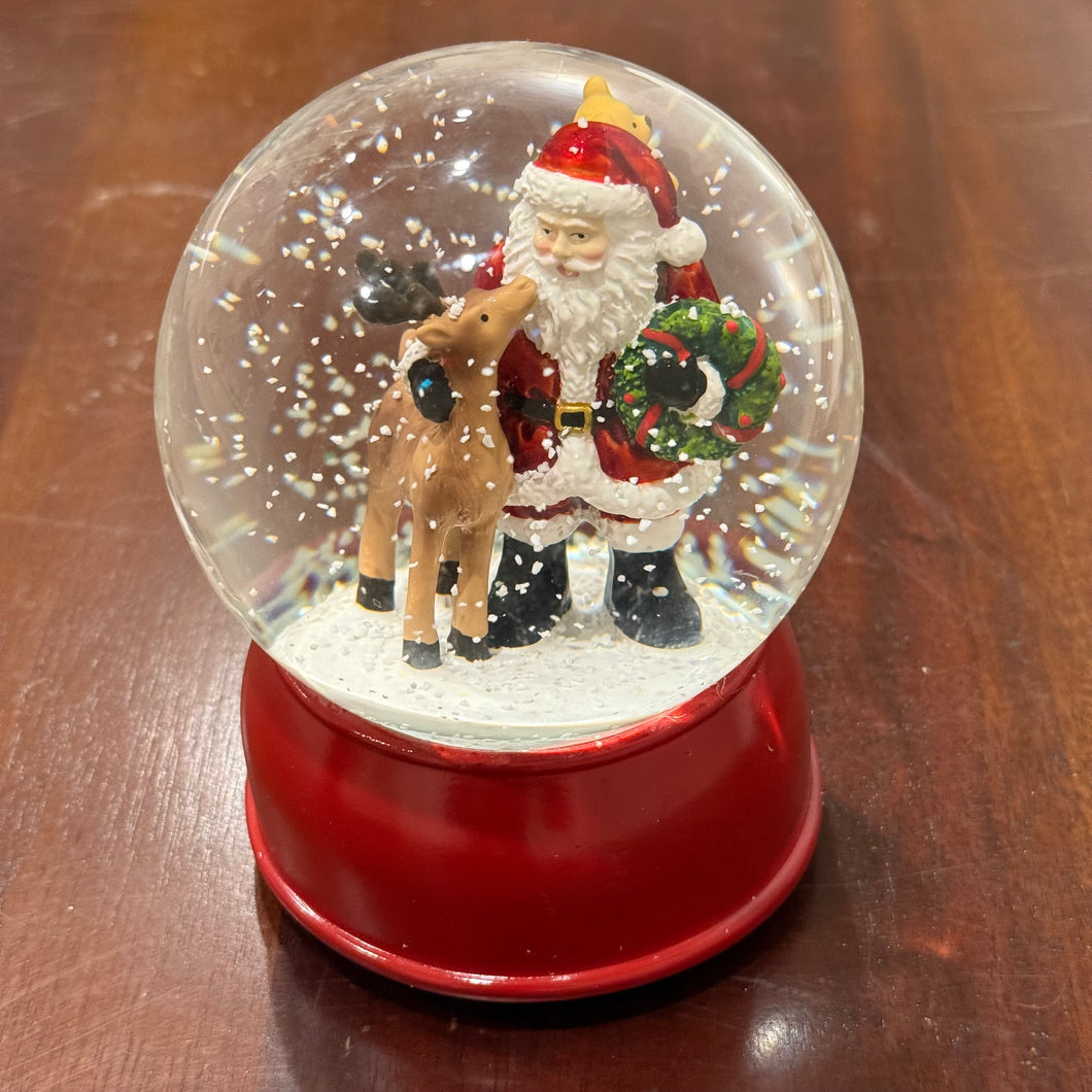 Santa and Reindeer Snow Globe