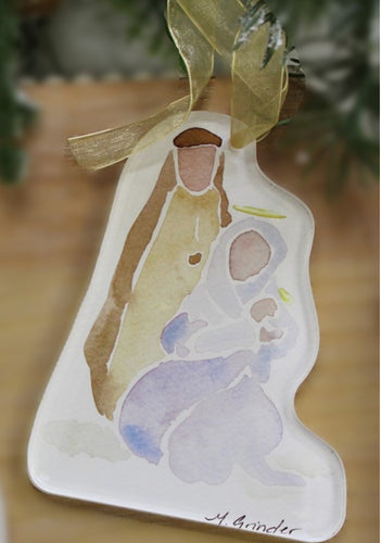 Acrylic Ornament Water Color Holy Family 4x5’’