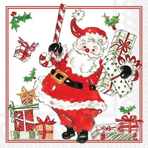 Holly Jolly Santas Cocktail Napkins 20 ct