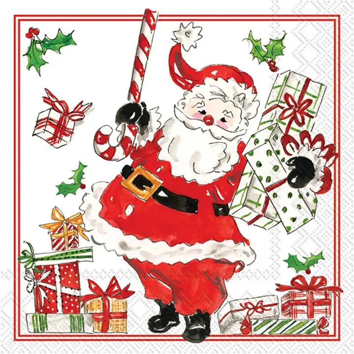 Holly Jolly Santas Cocktail Napkins 20 ct