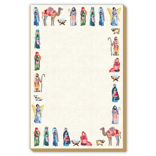 Nativity Scene Border Large Notepad