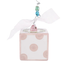 Load image into Gallery viewer, Pink Baby’s 1st Christmas Block Ornament