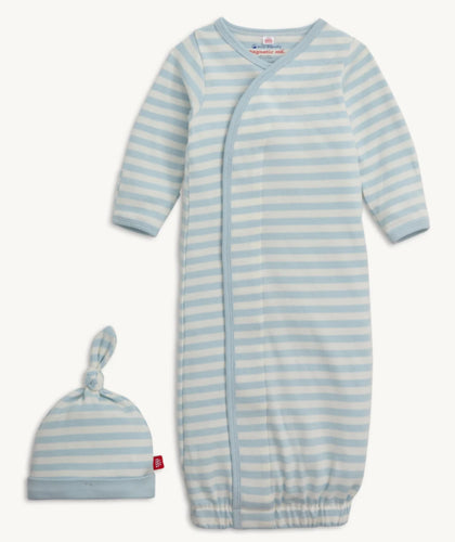 Blue Stripe Gown + Hat
