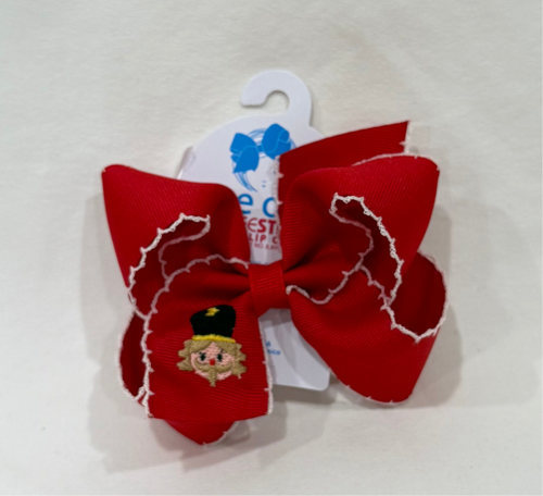 Red Nutcracker with Moonstitch Bow