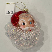 Load image into Gallery viewer, Iridescent Santa Head Ornament