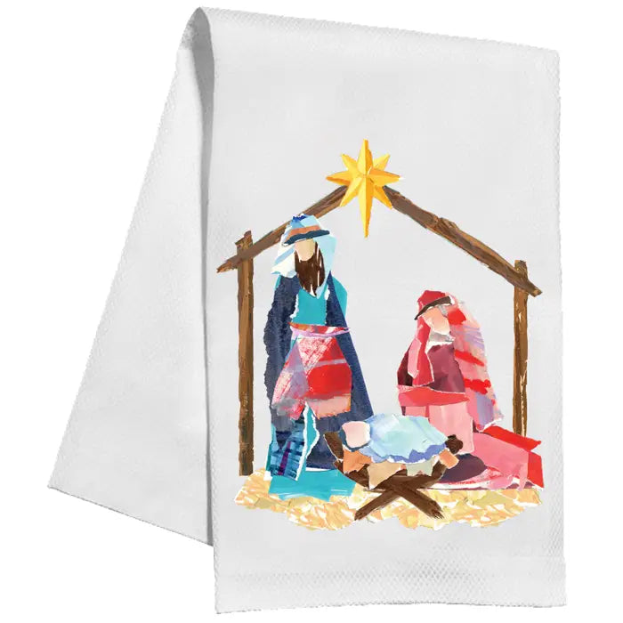 Nativity Scene in Manger Kitchen Towel