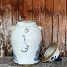 Load image into Gallery viewer, XL Blue/White Bird Flower Porcelain Temple Jar