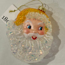 Load image into Gallery viewer, Iridescent Santa Head Ornament