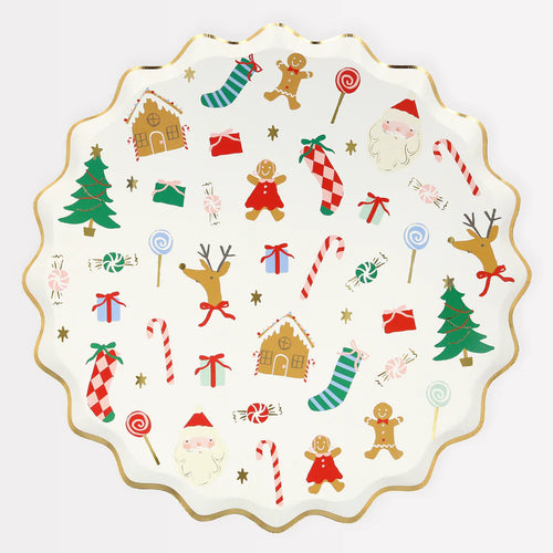 Jolly Christmas Dinner Plates 8 ct